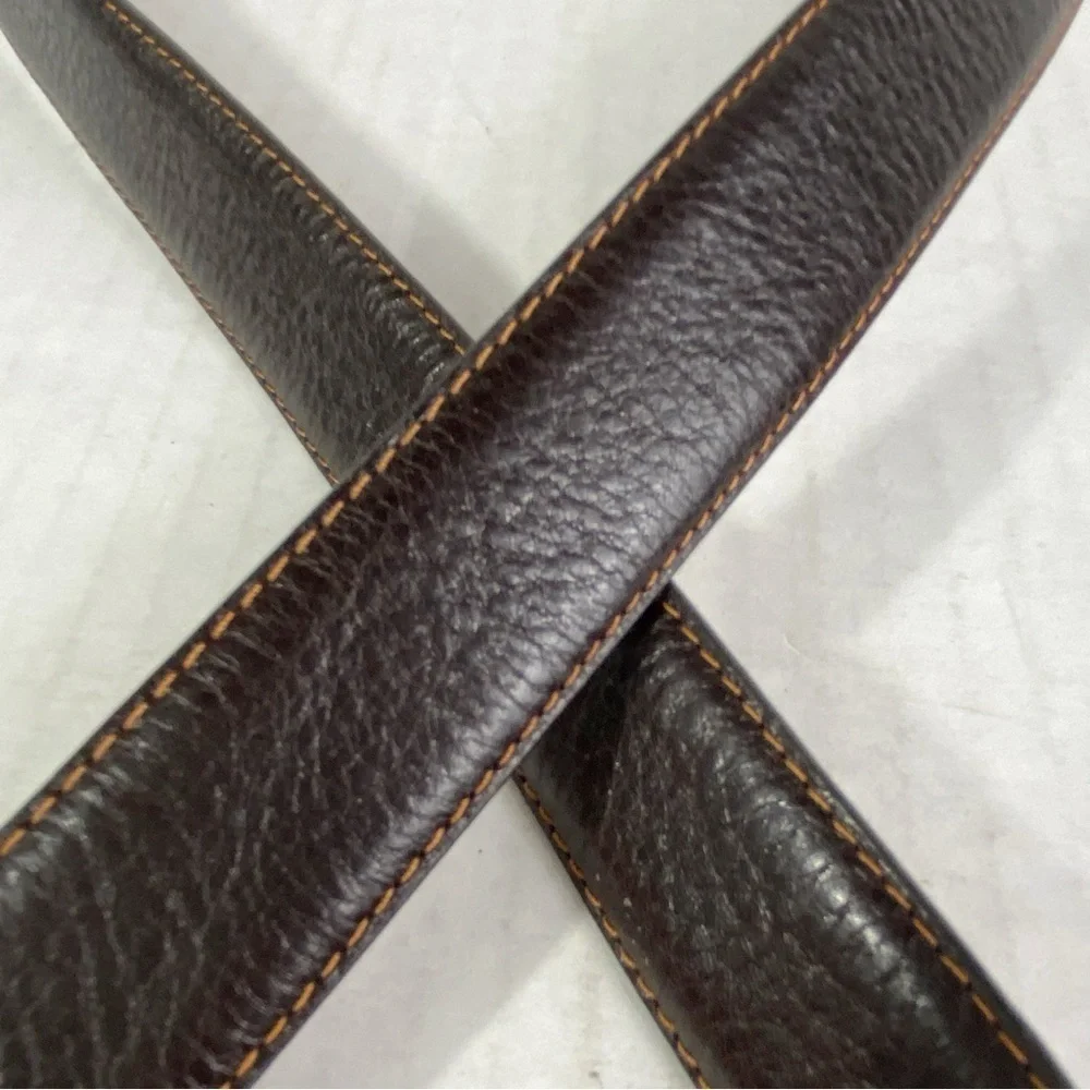 Reversible Genuine Leather Belt Dark Brown 40